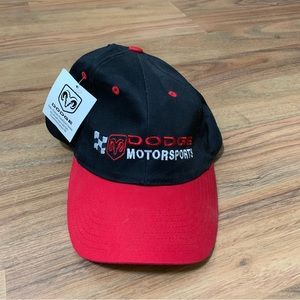 NWT Dodge Motorsports Embroidered Logo Adjustable Snap Back Hat Racing Cap